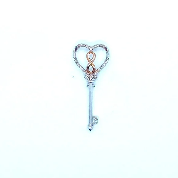 Michael Hill Jewelry Kt White Gold And Diamond Key Pendant
